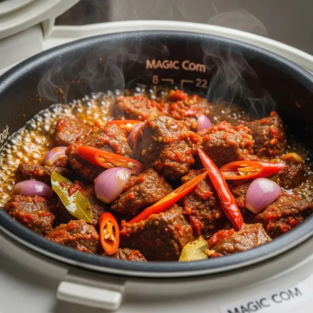 Cara Memasak Daging Balado Pakai Magic Com