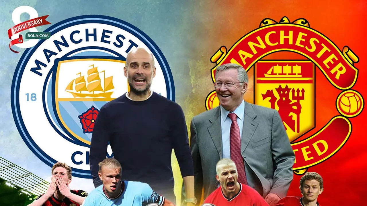 Ilustrasi - Manchester City dan Manchester United Treble Winner