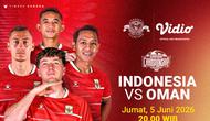 Garuda Championship Series 2026: Indonesia vs Oman di Vidio. (doc. vidio)