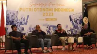 Direktur Eksekutif Apkasi Sarman Simanjorang memberikan paparan saat Sosialisasi Pemilihan Putri Otonomi Indonesia 2023 di Jakarta, Jum'at (19/05/2023). (Foto: Humas Apkasi)