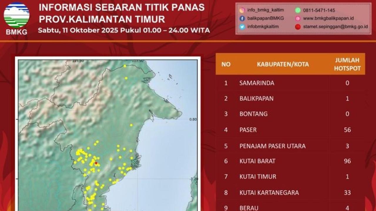 Fakta Mencengangkan: 194 Titik Panas Terdeteksi, BMKG Ingatkan Waspada Karhutla Kaltim