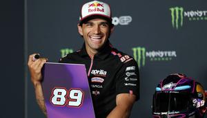 Jorge Martin dari Tim Aprilia Racing menghadiri konferensi pers di sirkuit Catalunya di Montmelo, dekat Barcelona, ​​pada 14 Mei 2026, menjelang Grand Prix Moto GP Catalunya. (Lluis GENE/AFP)