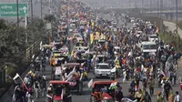 Demonstrasi petani di India (AP Photo / Dinesh Joshi)