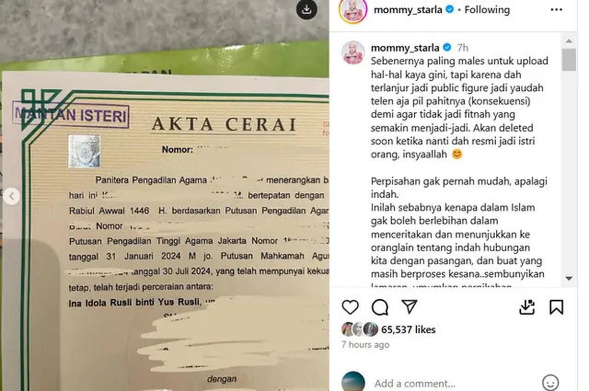 Hindari Fitnah, Inara Rusli Bangga Pamerkan Akta Cerai dengan Virgoun