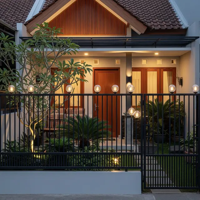 9 Ide Pagar Rumah Kombinasi Besi Minimalis dan Lampu Taman Estetik, Mempercantik Hunian