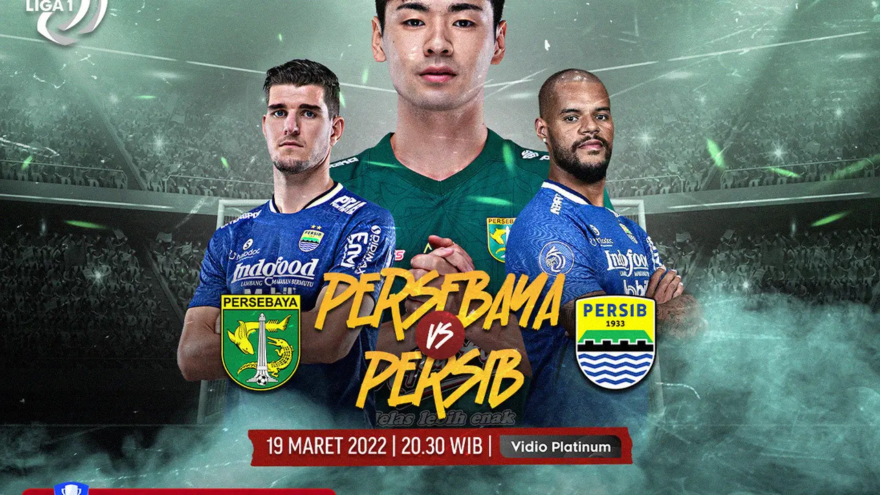 Saksikan Streaming Big Match BRI Liga 1 Malam Ini : Persebaya Surabaya Vs Persib Bandung di Vidio