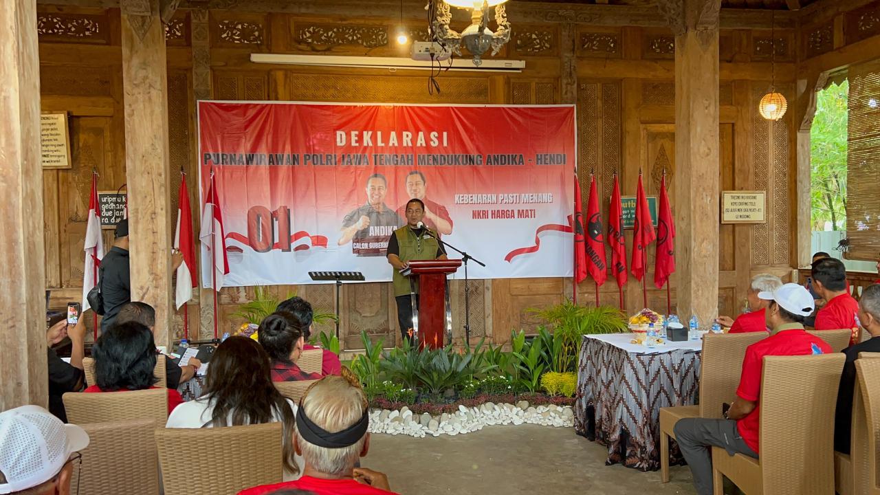 Purnawirawan Polri di Jateng deklarasi mendukung pasangan Andika- Hendi