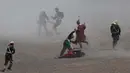 Prajurit Bolivia bertempur selama Perang Pasifik pada 1879 di Canchas Blancas, Bolivia (28/3). Bolivia sedang memperjuangkan hukum di Pengadilan Internasional Den Haag untuk mengambil tanah pesisir Pasifik yang hilang dari Chili. (AP Photo/Juan Karita)