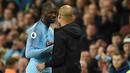 Yaya Toure. Gelandang Manchester City ini selalu menjadi pilihan utama sejak didatangkan pada 2010/2011. Usai kedatangan Pep Guardiola pada 2016/2017, yang juga eks pelatihnya di Barcelona, ia mulai tersingkirkan. Ia pun hengkang ke Olympiacos pada awal musim 2018/2019. (AFP/Oli Scarff)