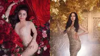 Ariel Tatum dan Aura Kasih tampil cantik dan elegan pakai dress see-through. (Instagram/Ariel Tatum, Aura Kasih)