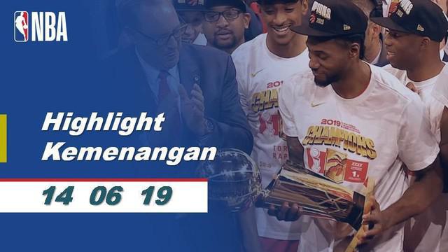 Berita video momen juara dan selebrasi Toronto Raptors menjadi juara NBA 2018-2019 setelah pada partai final mengalahkan Golden State Warriors 4-2.