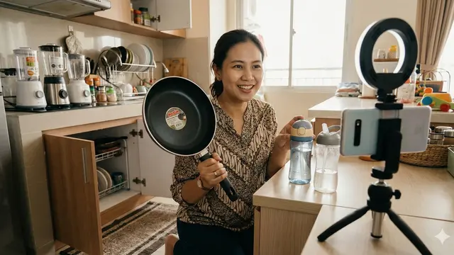 Trik Bisnis Affiliate untuk Ibu Rumah Tangga Tanpa Follower Banyak (Foto: Gemini AI)