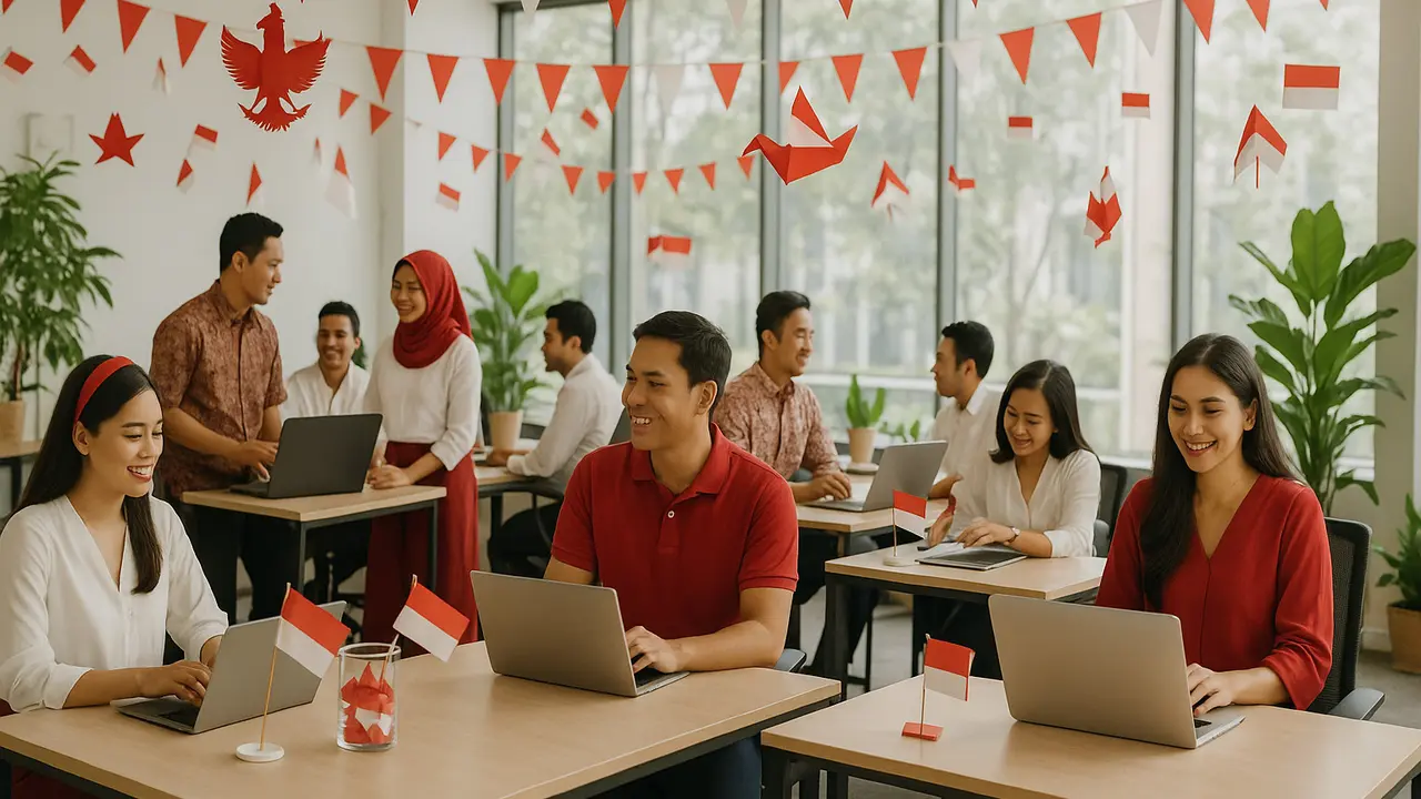 Dekorasi 17 Agustus di Kantor