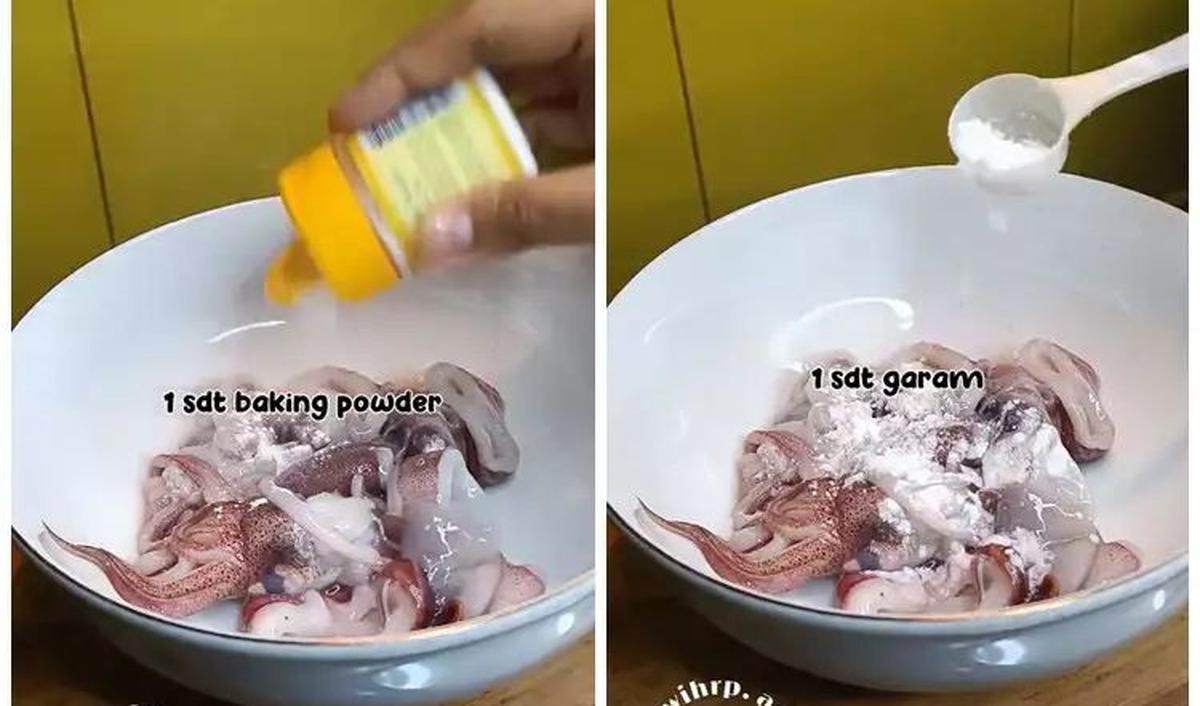 <b>1. Taburkan Garam dan Baking Soda</b>