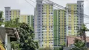 Pemandangan proyek Rusunawa Pasar Rumput yang hampir selesai pengerjaannya di Jakarta, Selasa (16/7/2019). Rusunawa Pasar Rumput akan diresmikan oleh Presiden Joko Widodo atau Jokowi pada Agustus mendatang. (Liputan6.com/Immanuel Antonius)