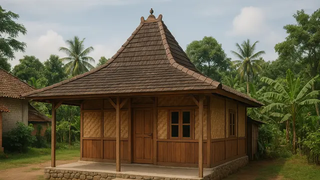 Rumah 6x9 di Desa dengan Atap Joglo (Foto: ChatGPT)