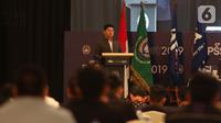 Ketua Komite Olimpiade Indonesia (KOI) Raja Sapta Oktohari memberikan sambutan pada Kongres Luar Biasa (KLB) Pemilihan PSSI di Jakarta, Sabtu (2/11/2019). Agenda KLB PSSI kali ini adalah pemilihan ketua umum, wakil ketua umum, serta 12 anggota Komite Eksekutif (Exco). (Liputan6.com/Herman Zakharia)
