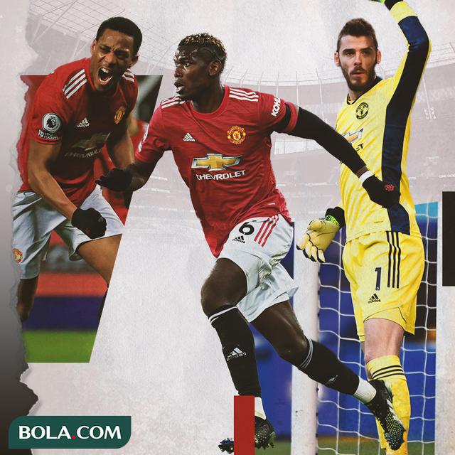 Anthony Martial, Paul Pogba dan David De Gea