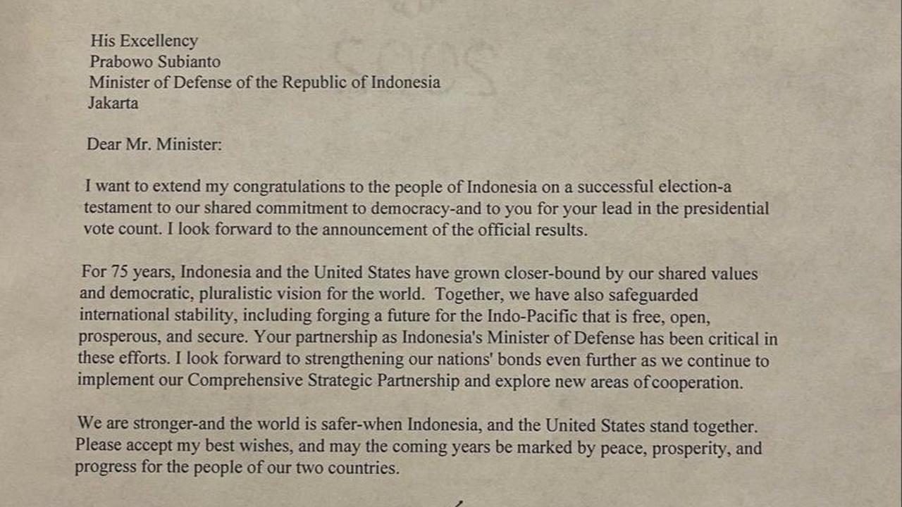 Prabowo berjanji akan terus memperkuat komitmen antar kedua negara, Indonesia dan Amerika Serikat di masa depan.<br>