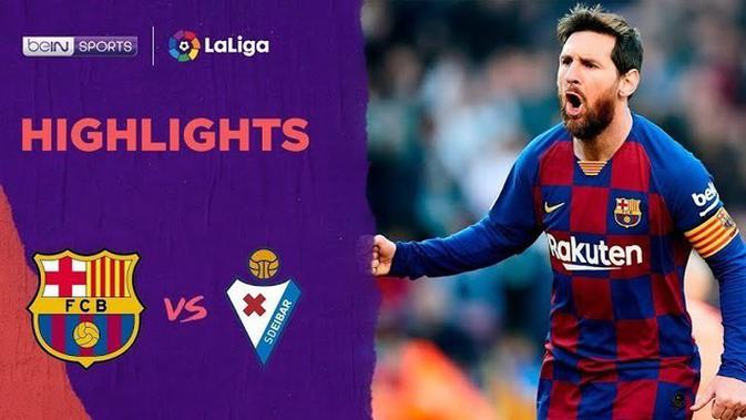 Video Highlights La Liga Quattrick Messi Bawa Barcelona Menang 5 0 Atas Eibar Spanyol Bola Com