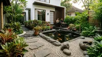 6 Inspirasi Kebun Aglaonema di Sekitar Kolam Minimalis, Estetik dan Menenangkan