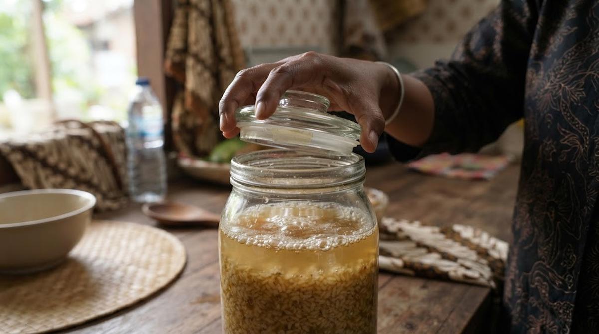 Membuka Tutup Wadah saat Fermentasi Secara Berkala