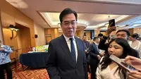 Gubernur Provinsi Guizhou Li Bingjun dalam acara "Simposium Kerja Sama Ekonomi, Perdagangan, Kebudayaan & Pariwisata antara Tiongkok dan Indonesia di Hotel JW Marriott, Jakarta, Selasa (14/5/2024). (Liputan6/Benedikta Miranti)