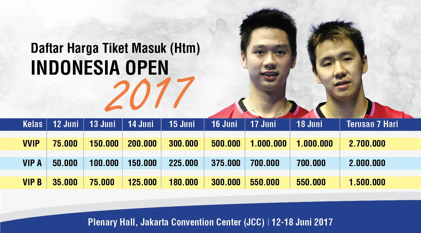 Harga Tiket Indonesia Open 2017