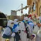 Jemaah haji tiba di Makkah pada Jumat (24/6/2022). (Foto: Liputan6.com/ Mevi Linawati)