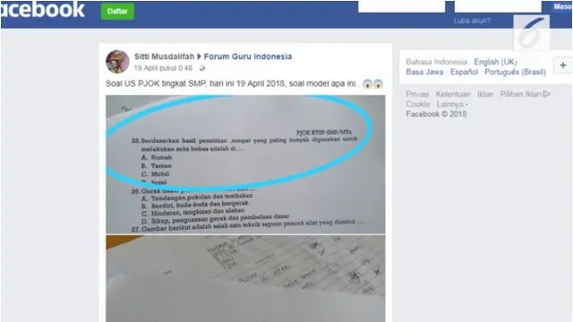 VIDEO: Heboh Soal Ujian SMP Berbau Pornografi