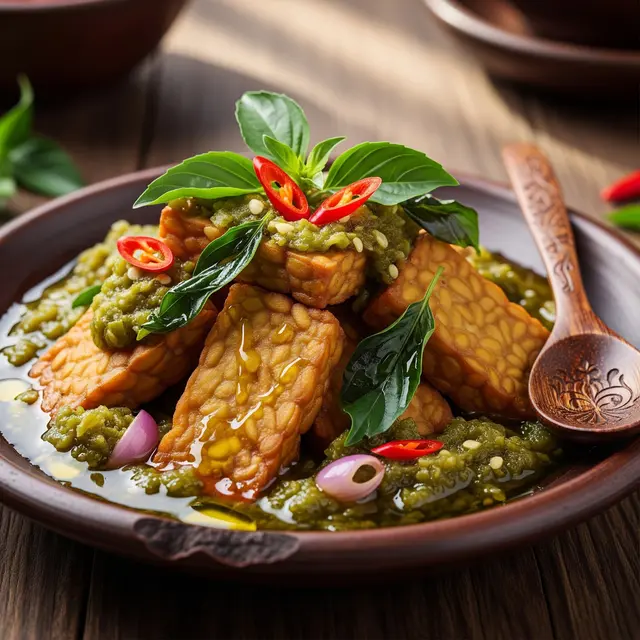 Cara Membuat Tempe Sambal Kemangi (Image by Gemini AI)