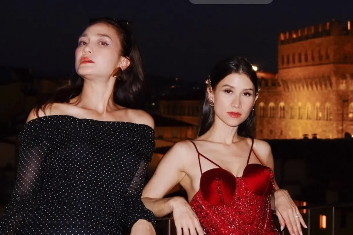 Luna Maya Tampil Feminim saat Hadir Pre-Wedding Millane Fernandez di Italia