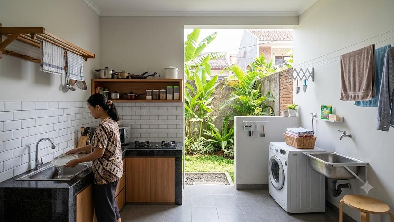 6 Desain Dapur dengan Area Cuci agar Tidak Lembap, Solusi Rumah Lebih Bersih