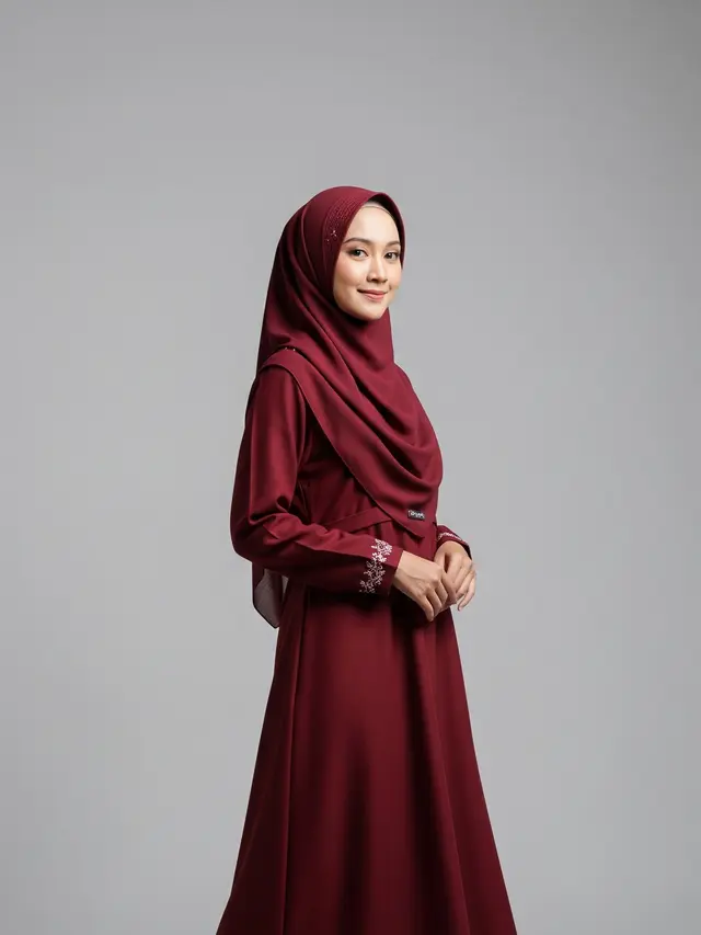 Gamis Syar'i Merah Marun