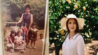 Chaty Sharon saat masih kecil bersama Ibu dan adik-adiknya (kiri), Chaty Sharon (kanan). (Instagram/@cathysharon)