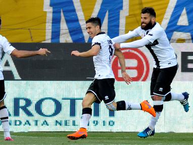 Jose Mouri (tengah) berhasil mencetak gol tunggal kemenangan Parma atas Juventus pada menit ke-60 (AP Photo/Marco Vasini)