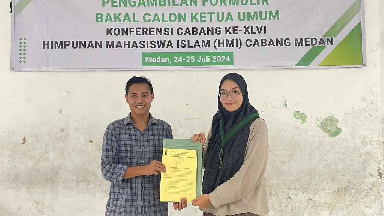 Cici Indah Rizki mendaftar Balon Ketua Umum HMI Cabang Medan
