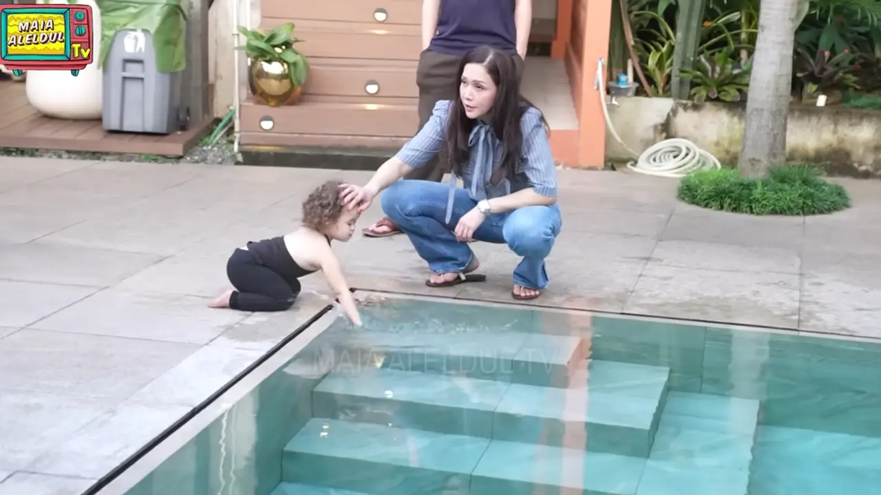 Potret Kolam Renang Rumah Maia Estianty (Foto: YouTube MAIA ALELDUL TV)