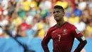 Meski unggul 2-1 atas Ghana, Cristiano Ronaldo gagal membawa Portugal masuk babak 16 besar Piala Dunia 2014, Brasil, (26/6/2014). (REUTERS/Jorge Silva)
