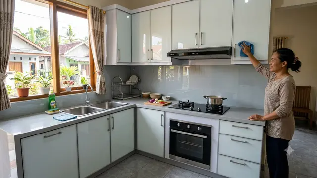 Material Kitchen Set yang Mudah Dibersihkan, Tak Capek saat Bersih-Bersih Setelah Masak Model Kaca