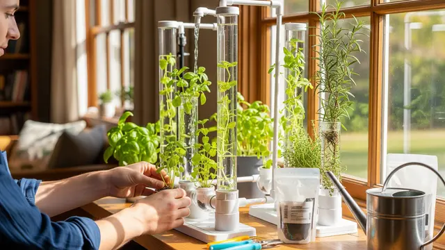 Hidroponik Tanaman Herbal di Jendela Rumah/Gemini AI