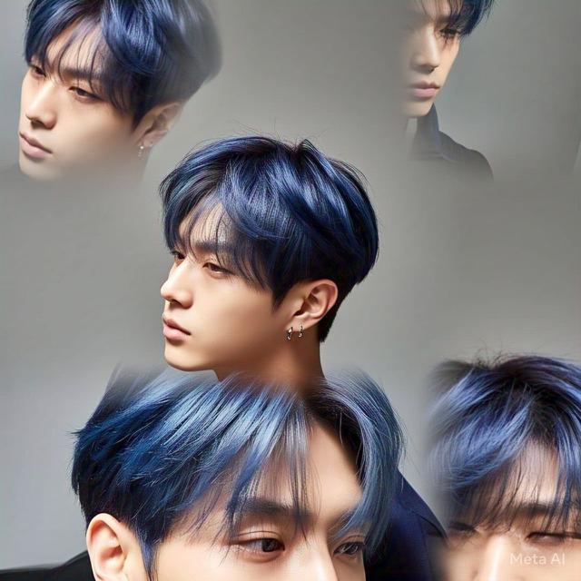 Blue Navy Highlight Model Rambut Pria Korea Terbaru 2025