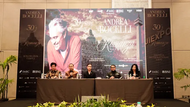 Konferensi pers Andrea Bocelli. (dok.  Shoemaker Studios)