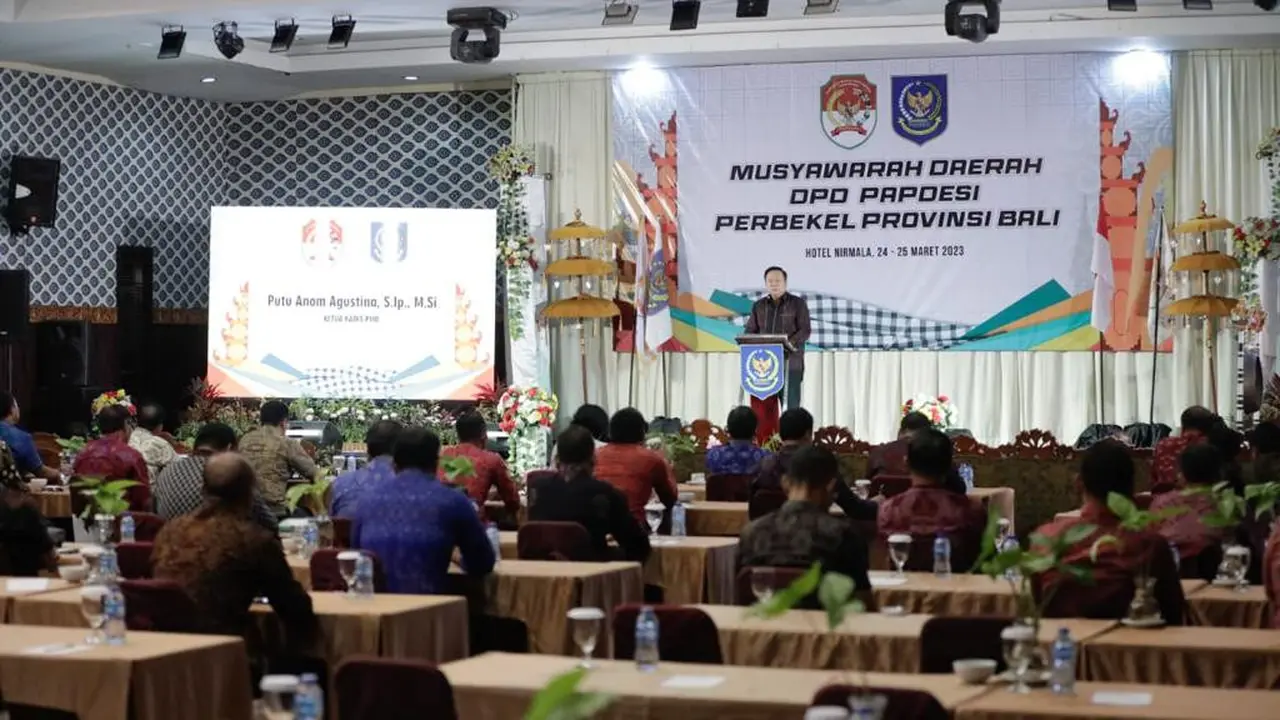 Dewan Pengurus Daerah (DPD) Perkumpulan Aparatur Pemerintah Desa Seluruh Indonesia (PAPDESI) Bali menggelar pengukuhan anggota baru tahun 2023 sekaligus mengadakan musyawarah daerah (musda) di Hotel Nirmala, Denpasar, Bali, Sabtu (25/3/2023) (Istimewa)