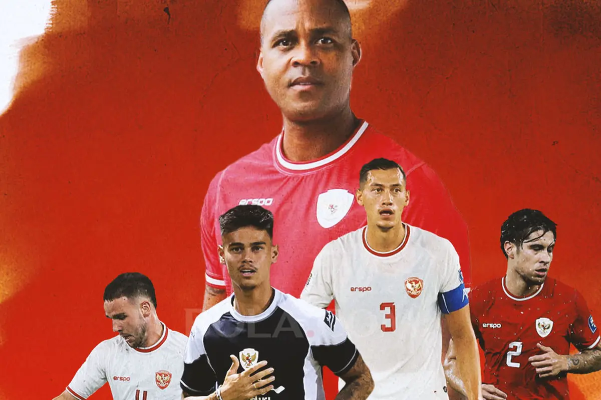 Timnas Indonesia - Patrick Kluivert Dikelilingi Kevin Diks, Jay Idzes, Mees Hilgers, Calvin Verdonk