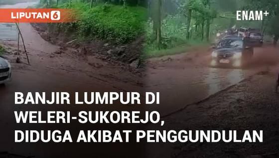 VIDEO: Banjir Lumpur di Jalan Weleri-Sukorejo, Diduga Akibat Penggundulan Hutan