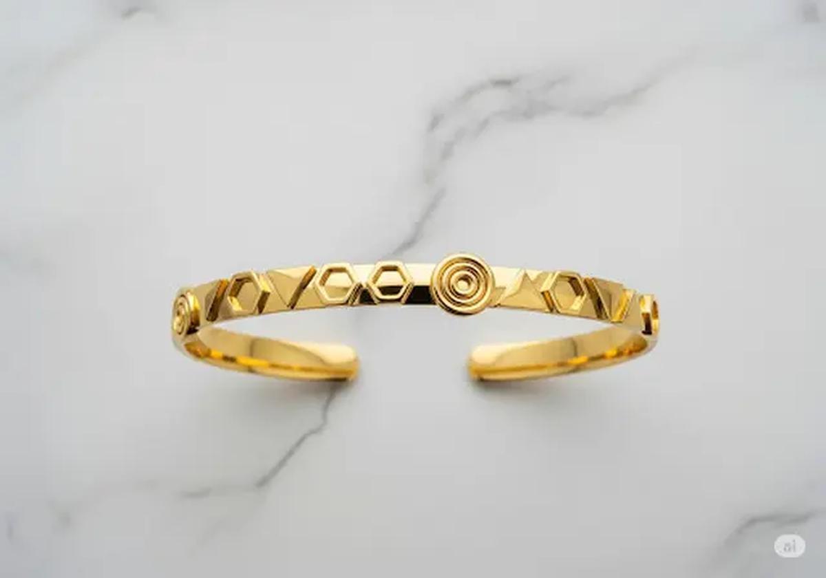 Gelang Cincin Berpola Geometris Minimalis/Model Gelang Emas Malaysia (Sumber: gemini.com)
