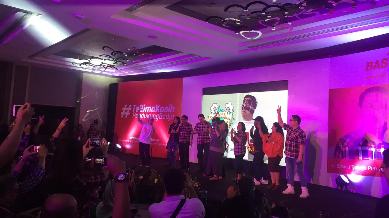 Ahok-Djarot membuat pesta perpisahan bertajuk #te2imakasih pendukung Badja untuk para relawan dan kader parpol pendukung.