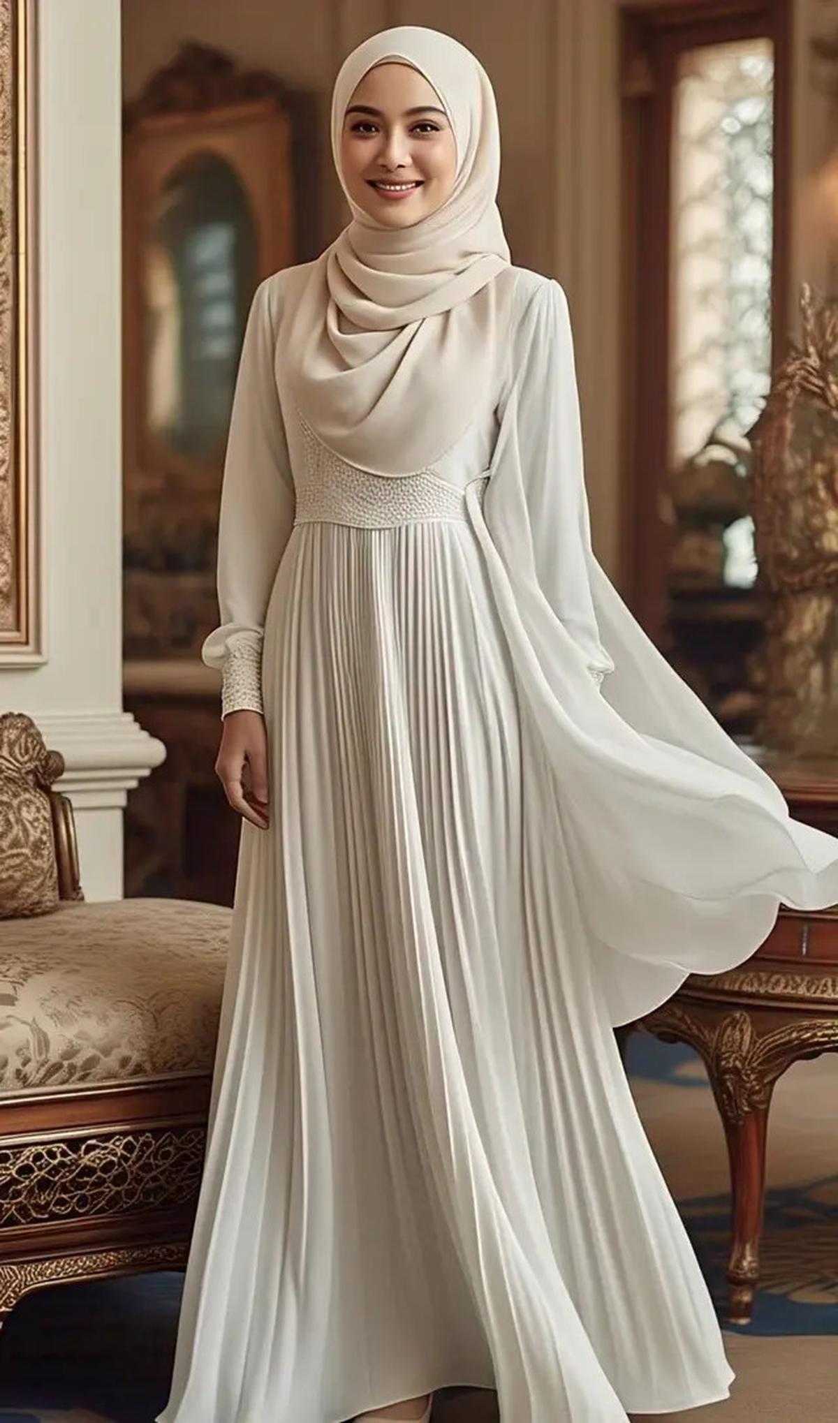 7 Cara Islami Padu Padan Dress Putih agar Cocok di Acara Resmi