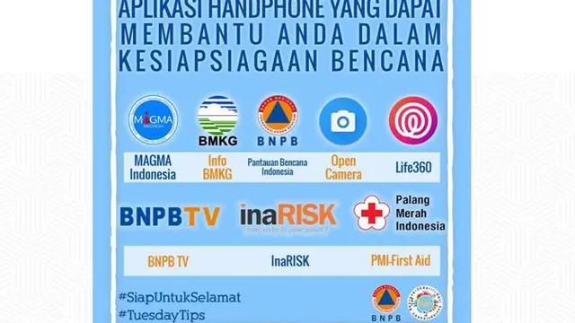 Mobile apps untuk bencana (dok: BNPB)
